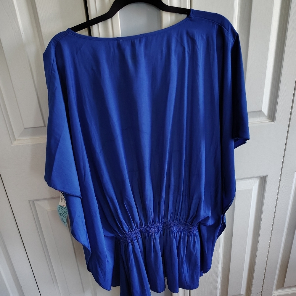 Lola & Sophie Blue Butterfly Style Beach Coverup Top S - Picture 4 of 9
